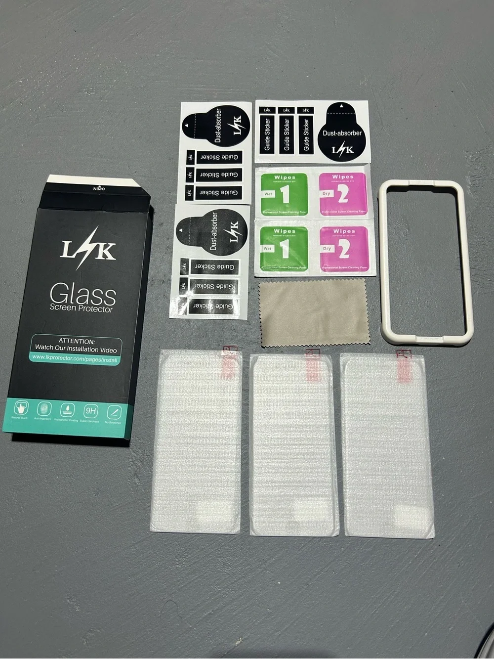 3 Pack - Glass Screen Protector for iPhone SE with Installation Kit